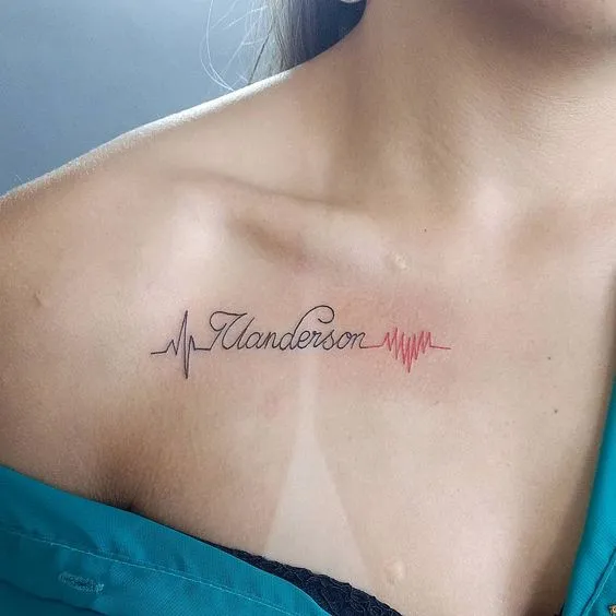 tatuagem de nome com coração