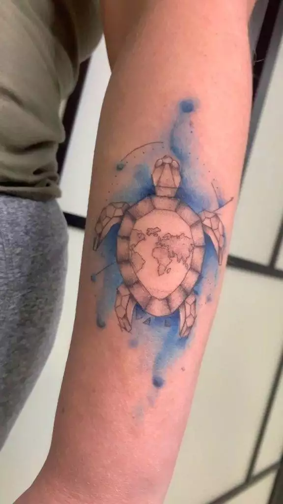 tattoo tartaruga em aquarela