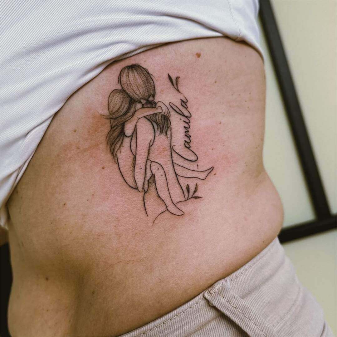 tattoo minimalista mãe e filha