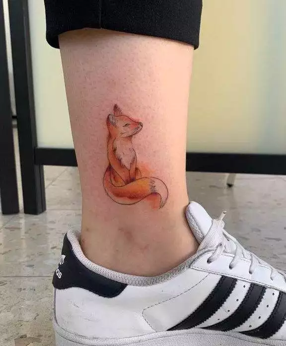 tatuagem raposa aquarela
