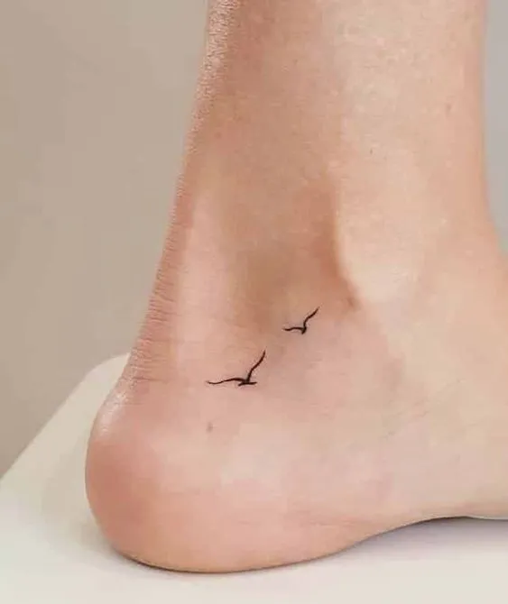 Tatuagem nos pés de gaivotas
