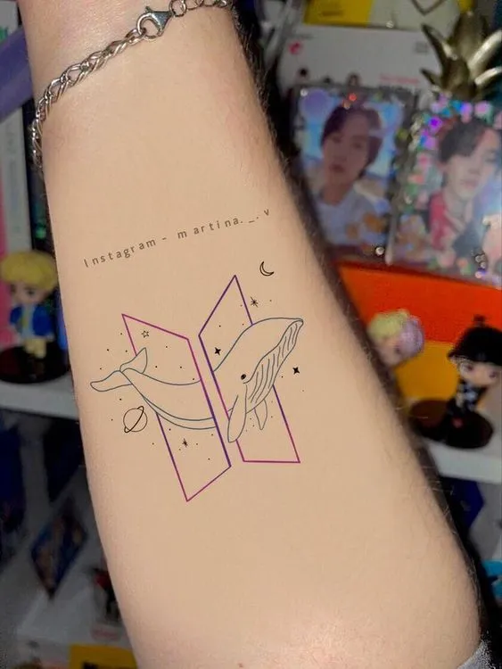 Tatuagem de Baleia do grupo BTS